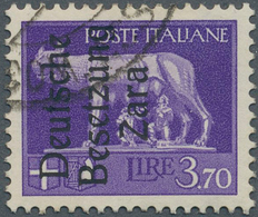 Dt. Besetzung II WK - Zara: 1943, 3,70 Lire Dunkelbläulichviolett Freimarke, Mit Aufdruck In Type II - Occupazione 1938 – 45