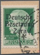 Dt. Besetzung II WK - Zara: 1943, 20 Lire Dunkelgrün Freimarke "Serie Imperiale", Aufdruck Type II, - Occupazione 1938 – 45