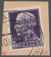 Dt. Besetzung II WK - Zara: 1943, 50 Lire Schwärzlichgrauviolett Freimarke "Serie Imperiale", Aufdru - Occupazione 1938 – 45