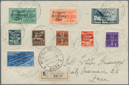 Dt. Besetzung II WK - Zara: 1943, 25 C Bis 2 Lire Flugpostmarken, 2 Lire Flugpost-Eilmarke Sowie 1,2 - Ocupación 1938 – 45