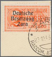 Dt. Besetzung II WK - Zara: 1943, 2,50 Lire Rotorange Eilmarke, Aufdruck Mit Setzfehler "Besetzuug" - Ocupación 1938 – 45