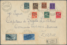 Dt. Besetzung II WK - Zara: 1943, 25 C Bis 10 Lire Flugpostmarken Und 2 Lire Flugpost-Eilmarke, Im D - Occupazione 1938 – 45