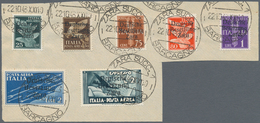 Dt. Besetzung II WK - Zara: 1943, 25 C Bis 1 Lire Flugpostmarken, Jeweils Mit Aufdruck Type I, 2 Lir - Occupazione 1938 – 45