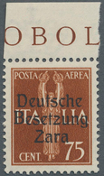 Dt. Besetzung II WK - Zara: 1943, 75 C Schwärzlichbraunorange Flugpostmarke Vom Oberrand, Aufdruck T - Occupazione 1938 – 45