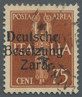 Dt. Besetzung II WK - Zara: 1943, 75 C Schwärzlichbraunorange Flugpostmarke, Aufdruck Type IV, Gebra - Occupation 1938-45