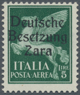 Dt. Besetzung II WK - Zara: 1943, 5 L Schwärzlichgrün Flugpostmarke, Aufdruck Type II, Postfrisch Mi - Occupazione 1938 – 45