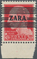 Dt. Besetzung II WK - Zara: 1943, 20 C Rot Freimarke, Unterrandstück Mit Aufdruck In Der Grundtype I - Besetzungen 1938-45