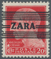 Dt. Besetzung II WK - Zara: 1943, 20 C Rot Freimarke, Mit Aufdruck Der 2.Auflage In Type III Von Bog - Occupazione 1938 – 45