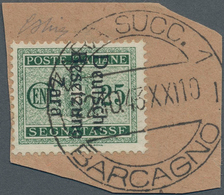 Dt. Besetzung II WK - Zara - Portomarken: 1943, 25 C Schwärzlichsmaragdgrün, Aufdruck Type II, Entwe - Occupazione 1938 – 45