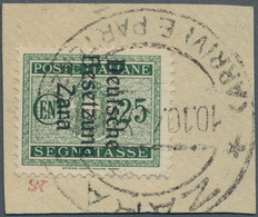 Dt. Besetzung II WK - Zara - Portomarken: 1943, 25 C Schwärzlichsmaragdgrün, Aufdruck Type IV, Entwe - Occupazione 1938 – 45