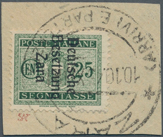 Dt. Besetzung II WK - Zara - Portomarken: 1943, 25 C Schwärzlichsmaragdgrün, Aufdruck Type IV, Entwe - Occupation 1938-45