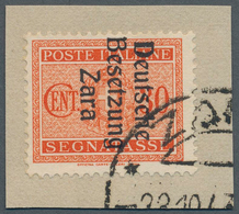 Dt. Besetzung II WK - Zara - Portomarken: 1943, 30 C Dunkelzinnoberrot, Aufdruck Type IV, Entwertet - Occupazione 1938 – 45
