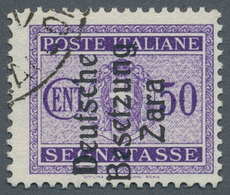 Dt. Besetzung II WK - Zara - Portomarken: 1943, 50 C Schwärzlichbläulichviolett, Aufdruck Type IV, E - Occupazione 1938 – 45
