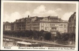 CP Carte Postale Hongrie Budapest Dunaparti Korzo A Carlton Szalloval Donaukorso Mit Dem Carlton Hôtel - Ungarn