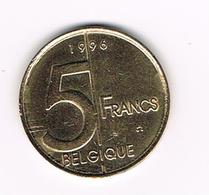 &  ALBERT II   5 FRANK 1996  FR - 5 Francs