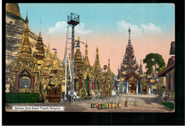 Delcampe - BURMA/ MYANMAR Shrines Shwe Dagon Pagoda Rangoon Ca 1910 OLD POSTCARD 2 Scans - Myanmar (Burma)