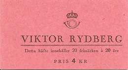 SWEDEN, 1945, Booklet 74 (Facit), Mi 314, Rydnerg, Author, Poet - 1904-50