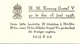 SWEDEN, 1948, Booklet 86 (Facit), Mi 343, Gust V, 90th Birthday - 1904-50