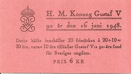 SWEDEN, 1948, Booklet 87 (Facit), Mi 344, Gust V, 90th Birthday - 1904-50