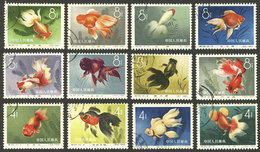 CHINA: Sc.506/517, 1960 Fish, Cmpl. Set Of 12 Used Values, VF Quality! - Gebraucht