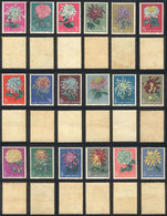 CHINA: Sc.542/559, 1960/1 Chrysanthemums, Cmpl. Set Of 18 Values, Mint With Stained Gum, Catalog Value US$1,345, Low Sta - Oblitérés