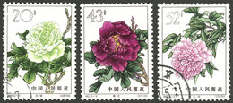 CHINA: Sc.779/781, 1964 Chrysanthemum, The 3 High Values Of The Set, VF Quality! - Usati