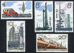 CHINA: Sc.799/803, 1964 Petroloem Industry, Cmpl. Set Of 5 Values, Mint Without Gum, Fine Quality, Catalog Value US$525 - Usati