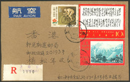 CHINA: "Sc.978, 1967 Poems By Mao, ""Reply To Comrade Guo Moruo"" (+ Other Values) On A Registered Cover Dispatched In S - Used Stamps