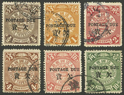 CHINA: Sc.J1/J6, 1904 Complete Set Of 6 Used Values, Fine Quality! - Segnatasse