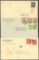 CHINA: 3 Covers Used In 1940s With Nice Postages, Interesting! - Buste