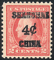 UNITED STATES - OFFICES IN CHINA: Sc.K2, 1919 4c. On 2c. Rose, MNH, Excellent Quality! - Autres & Non Classés