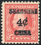 UNITED STATES - OFFICES IN CHINA: Sc.K2, 1919 4c. On 2c. Rose, MNH, Excellent Quality! - Other & Unclassified