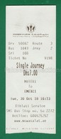 UAE 2018 - SHARJAH Emirate Road Tansport, Used City Bus Ticket - As Scan - Welt