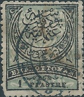 Turchia Turkey Ottomano Ottoman 1880 -1884 Large Cresent 1 Pia - Black / Bluish Gray ,  Used - Usati