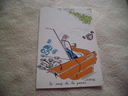 BELLE ILLUSTRATION HUMORISTIQUE ...VOITURE ET LE COUP DE LA PANNE - Lassalvy