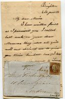 BRIGHTON Pour LONDRES LAC De 1849 Avec N°3     Paypal Not Accept - Storia Postale