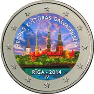 LETTONIE 2014 - 2 EURO COMMEMORATIVE - RIGA - COULEUR - FARBE - COLORED - COLOR - Lettonie