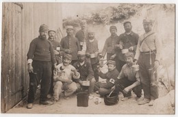 Carte Photo Militaria LIBAN TIRI Groupe De Soldats Français La Soupe - Libano