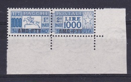 1954 Italia Italy Trieste A  CAVALLINO 1000 LIRE Azzurro Oltremare MNH** Pacchi Postali Parcel Post - Pacchi Postali/in Concessione