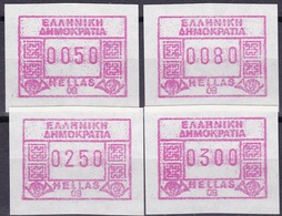 Griechenland, 1991, ATM Mi. 9, MNH **, 50/80/250/300 - Machine Labels [ATM]