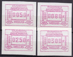 Griechenland, 1992, ATM Mi. 12, FILOTHEK ’92, MNH **, 50/80/250/300 - Viñetas De Franqueo [ATM]