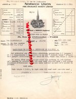 ROYAUME UNI-ANGLETERRE- 75-PARIS- RARE NORWICH UNION-FIRE INSURANCE SOCIETY LIMITED- 36 RUE CHATEAUDUN-1949 - United Kingdom
