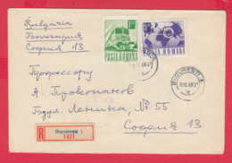 238503 / COVER REGESTERED 1968 - 1+5 LEI - FAX MAP POST OFFICE , TRAIN LOCOMOTIVE RAILWAY , Romania Rumanien - Storia Postale