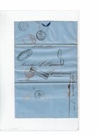 CTN54B- LAC CALCUTTA / BORDEAUX TAXE 8d 21/8/1858 "INDIAUNPAID" - Maritime Post