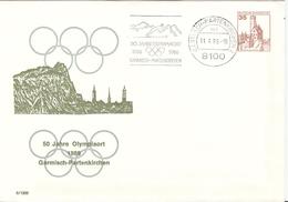 GERMANY Olympic Stationery Cover With Machinecancel 50 Years Olympic Town 1936-1986 Garmisch-Partenkirchen 2 Mf - Inverno1936: Garmisch-Partenkirchen