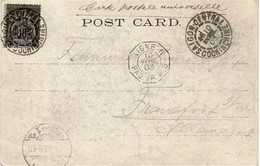 CTN54B- INDOCHINE 10c SUR CPA X FRANKFURT PAR LIGNE N PAQ FR N°6 10/4/1903 - Maritime Post