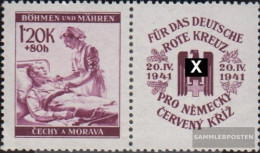 Bohemia And Moravia WZd13 With Zierfeld Unmounted Mint / Never Hinged 1941 Red Cross - Unused Stamps