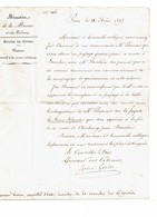 CTN54B-MINISTERE DE LA MARINE ET DES COLONIES 23/8/1847 - ACCEDE A UNE DEMANDE DE PASSAGE GRATUIT POUR L'ÎLE BOURBON - Maritime Post