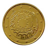 SLOVENIE 2015  - 2 EUROS COMMEMORATIVE - DRAPEAU EUROPEEN - FACE COMMUNE - PLAQUE OR - Slovenië