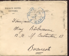 KING CHARLES I, CHARITY STAMPS, GOVORA PALACE HOTEL, RAILWAY STATION INK STAMP ON COVER, 1916, ROMANIA - Covers & Documents